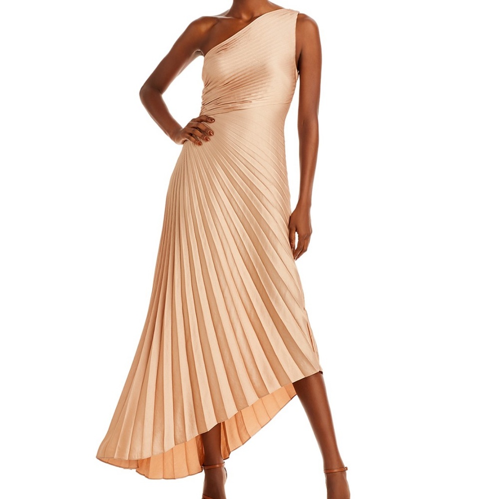 A.L.C. One-Shoulder Pleated Dress - 4